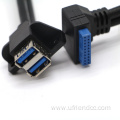 Double USB3.0 male Panel Mount to IDC Cable